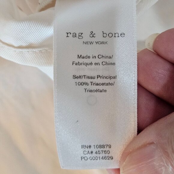 Rag & Bone Felix Popover Blouse Large Faux Wrap Ivory White Professional Office - Picture 10 of 13